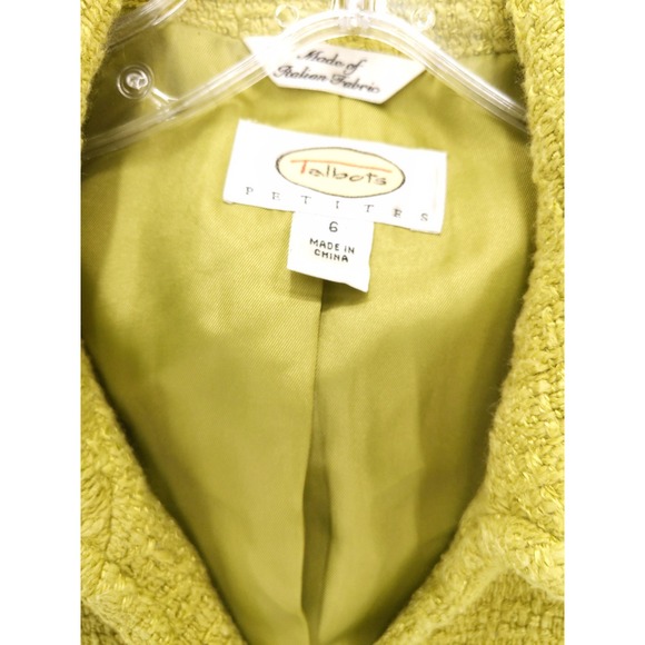 Talbots Petite Yellow Tweed Blazer Jacket Women's Size‎ 6 Career Business - Picture 6 of 7
